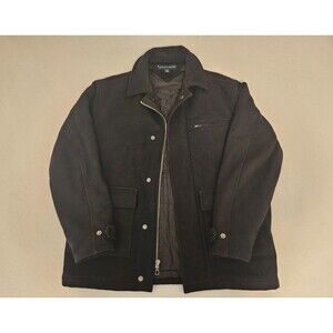 Tommy Hilfiger 83% Wool-Blend Black Coat Women's SP Oversized Zip Jacket